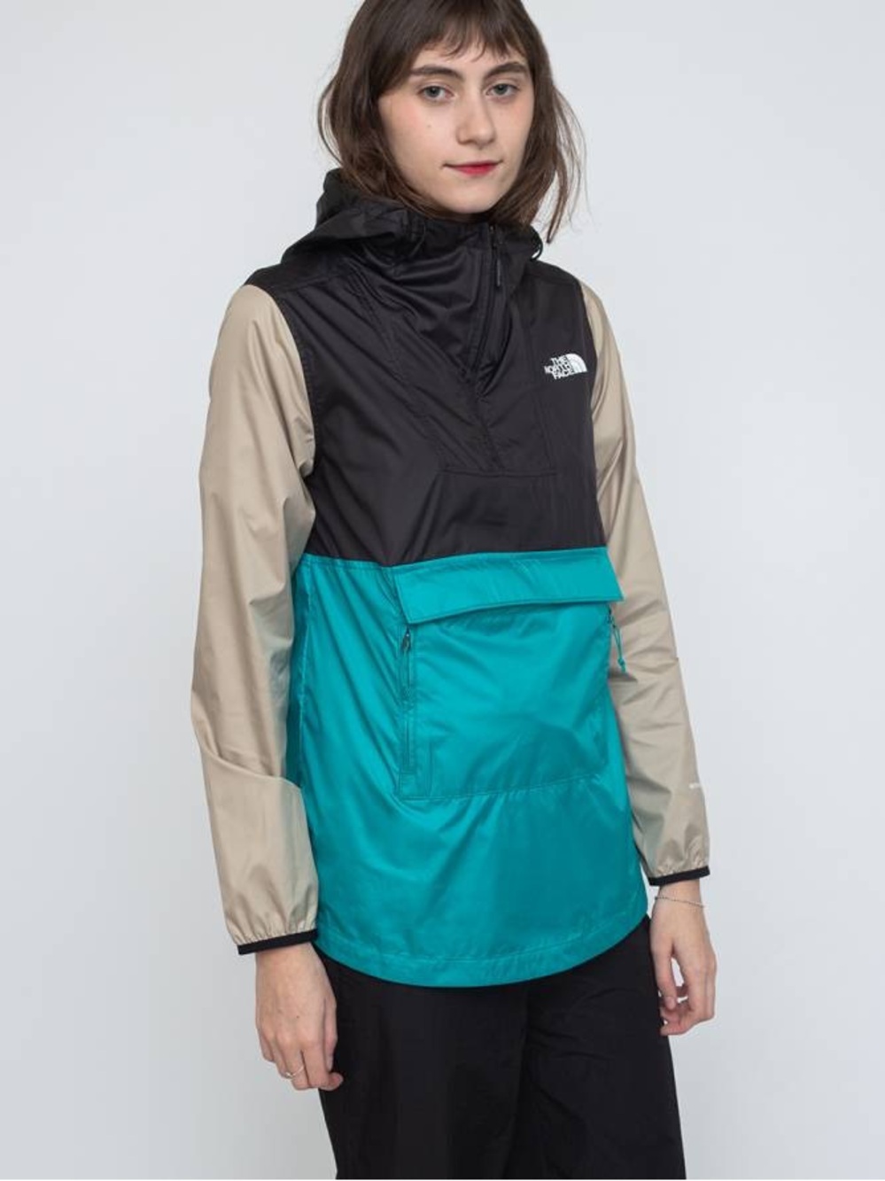The North Face Women's Colorblock Fanorak 2.0 Jacket - Black/Teal/Beige